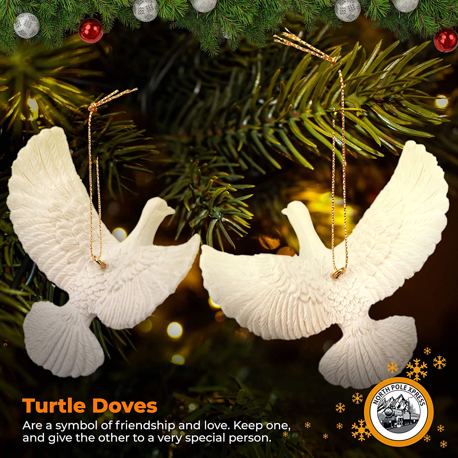 White Glitter Dove Decoration | Westminster Abbey Shop