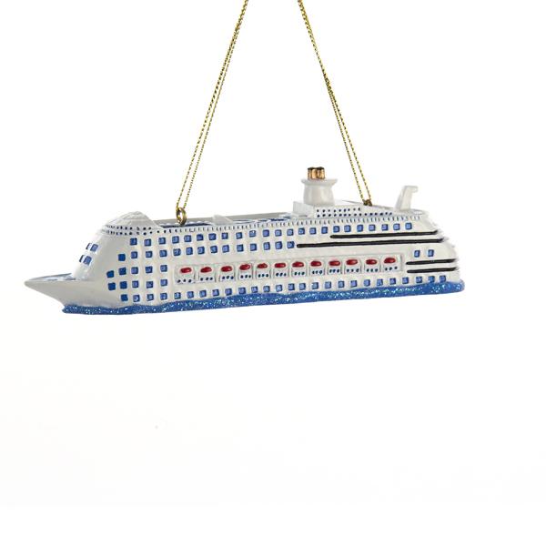 Kurt Adler Cruise Ship Ornament For Personalization, A1581