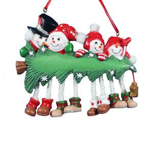 Kurt Adler Snow Tree Family of 4 With Christmas Tree Ornament For Personalization, A1618