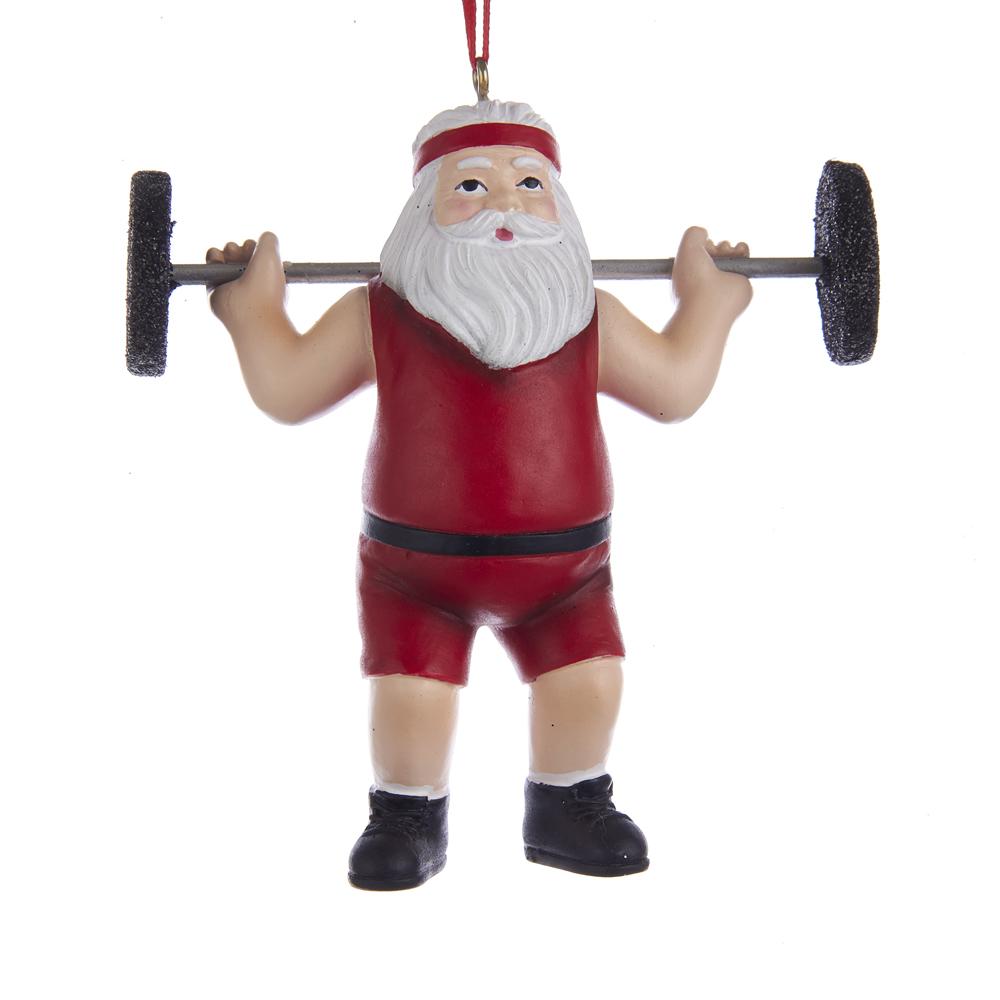 Kurt Adler Santa Weightlifter Ornament, A1861