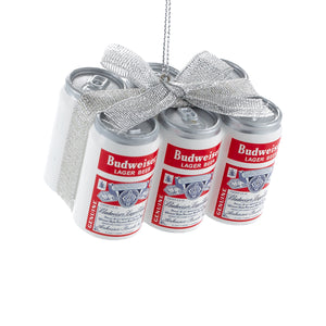 Kurt Adler Budweiser Beer Vintage Can 6-Pack With Bow Ornament, AB1151