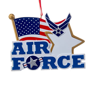 Kurt Adler U.S. Air Force™ Flag and Star Ornament For Personalization, AF2163