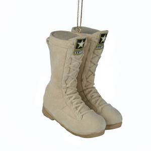 USA Army Flocked Combat Boot Ornament, AM2111