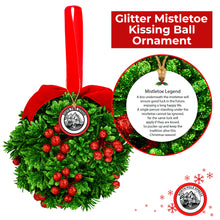 5" Glitter Mistletoe Kissing Ball Christmas Ornament - Hanging Mistletoe Decoration for Doorway