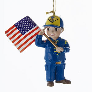 Kurt Adler Cub Scout With Flag Ornament, BS2164C