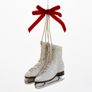 Kurt Adler Ice Skates With Red Bow Ornament, C6716