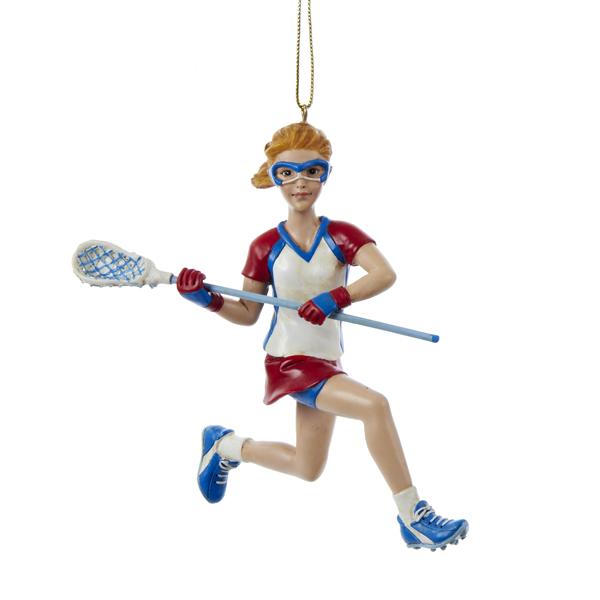 Kurt Adler Lacrosse Girl Ornament, C8593G