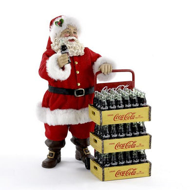Kurt Adler Coca-Cola Santa With Delivery Cart Tabletop Decoration, CC5151