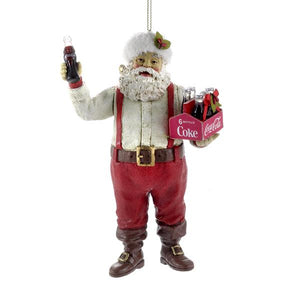 Kurt Adler Santa Holding A 6-Pack of Coca-Cola Ornament, CC9122