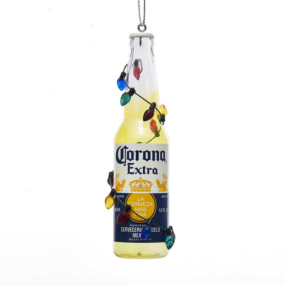Kurt Adler Corona Bottle With Christmas Light Strand Bulb Garland Ornament, CE1181