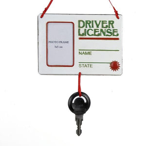 Kurt Adler Drivers License With Key Picture Frame Ornament, D0501