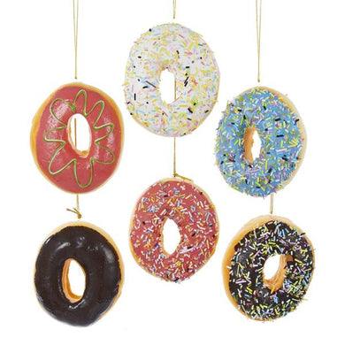 Kurt Adler Foam Donut Ornaments, set of 6, D2340