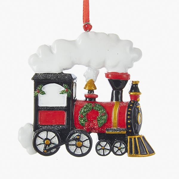Kurt Adler Christmas Train Ornament For Personalization, D3043