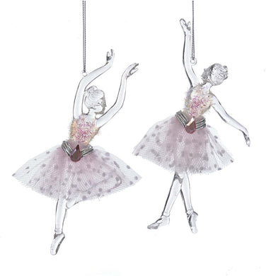 Kurt Adler Pink Ballet Angel Ornaments, 2 Assorted, D3422