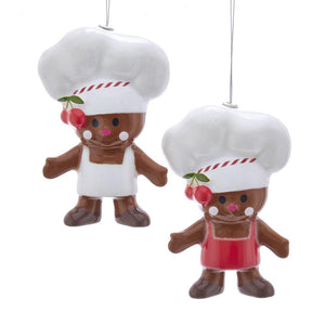 Kurt Adler Gingerbread Chef Ornaments, 2 Assorted, D3548