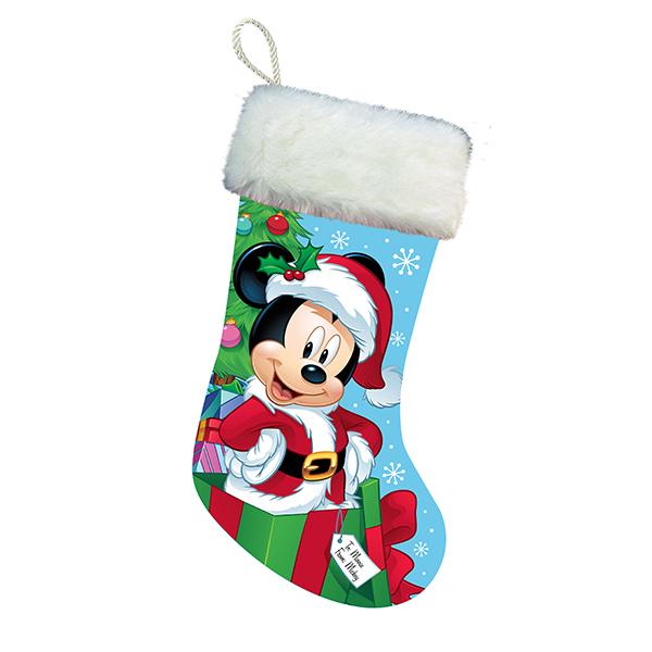 Kurt Adler Disney Santa Mickey Mouse Stocking With Plush Cuff, DN7161