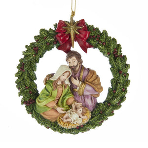 Kurt Adler Nativity Wreath Ornament, E0292