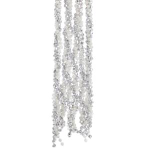 Silver & White Iridescent Twisted Bead Garland, H0274