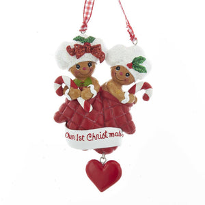 Kurt Adler Gingerbread "Our 1st Christmas" Ornament For Personalization, H5529