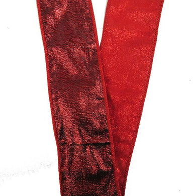 Kurt Adler 10-yard Red Tissue Sparkle Overlay Ribbon