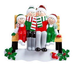 Park Bench Family Ornament for Personalization