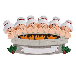 Firepit Camp Fire Family Ornament for Personalization
