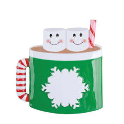 Marshmallow Hot Chocolate Mug Family Ornament for Personalization