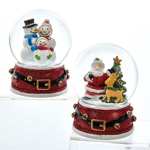 Kurt Adler Santa and Snowmen Snow Globes, 2 Assorted, J3252