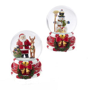 Kurt Adler 100MM Santa and Snowman Musical Water Globe, Choose santa or snowman, J3262