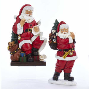 Resin 11" Traditional Vintage-Style Santa Table Piece Figure, 2 Styles, J7388