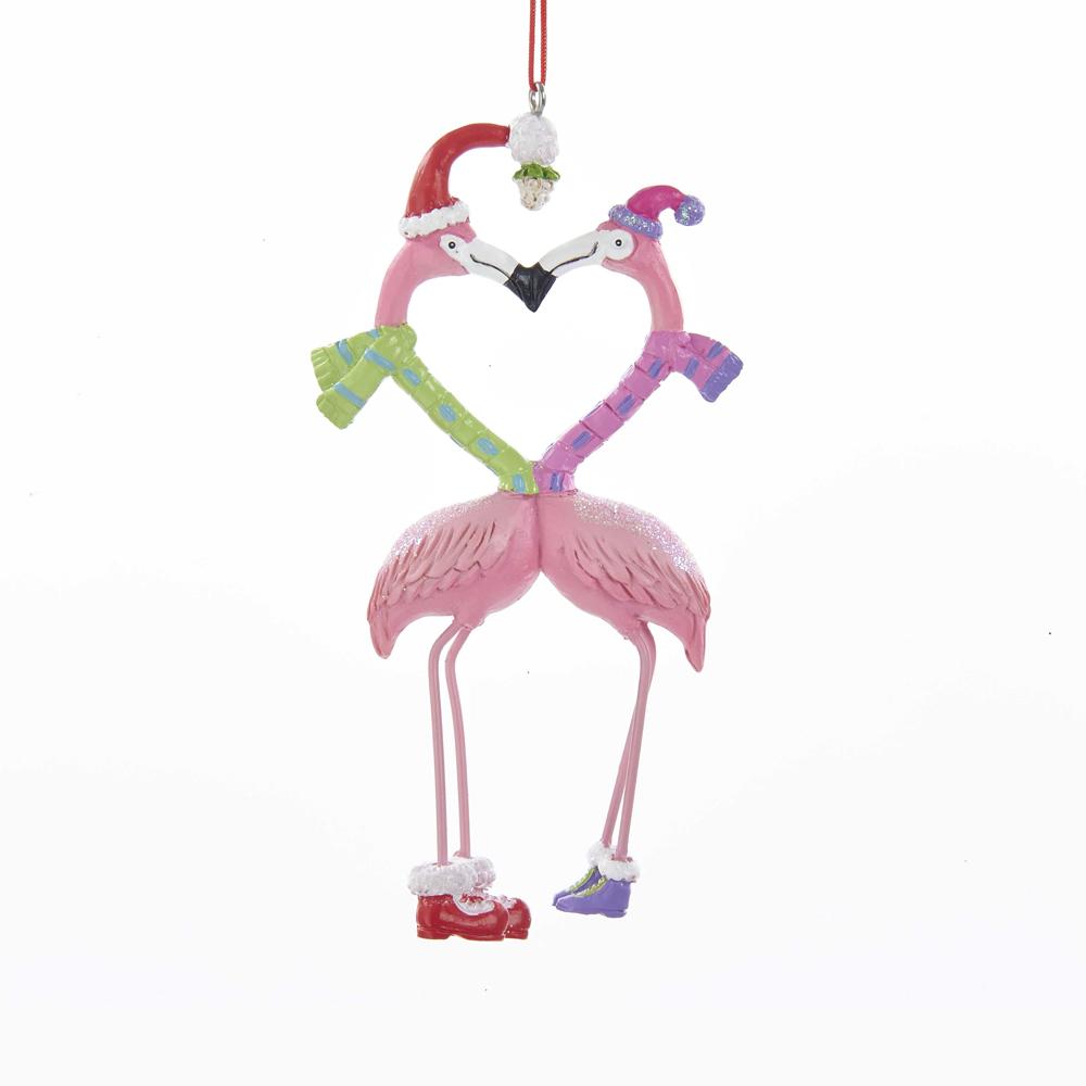 Kurt Adler Kissing Flamingos Ornament, J8512