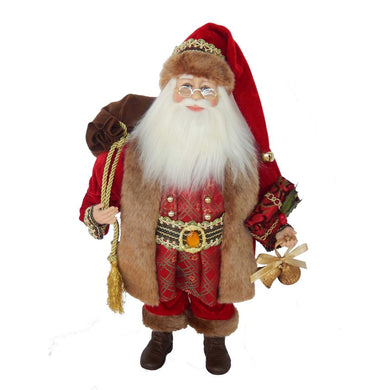 Kurt Adler KSA Kringles 18-Inch Kringle Klaus Elegant Burgundy and Gold Santa, KK0023