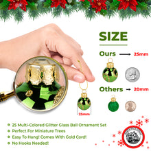 1 inch Mini Multicolor Vintage Glass Ball Ornaments - box 25