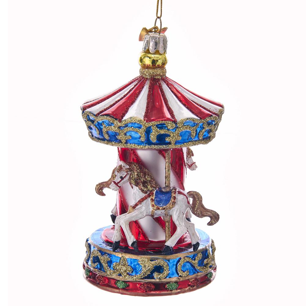 Kurt Adler Noble Gems Carousel Glass Ornament, NB1360