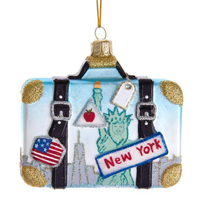 Kurt Adler 4"Noble Gems New York Suitcase Ornament , NB1438