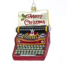 Kurt Adler Noble Gems "Merry Christmas" Typewriter Glass Ornament, NB1480