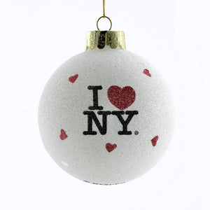 Kurt Adler 80MM I Love NY Glass Ball Ornament, NY0708