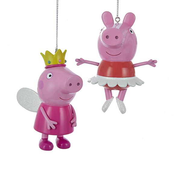 Kurt Adler Peppa Pig Ballerina Princess Ornaments, 2 Assorted, PA1171