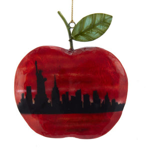 Kurt Adler 4.75"Capiz/Tin NY Apple Ornament        , S3984