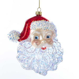Kurt Adler Glass Santa Head Ornament, T2290
