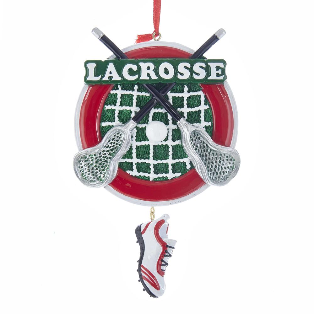 Kurt Adler Lacrosse With Shoe Dangle Ornament For Personalization, W8384