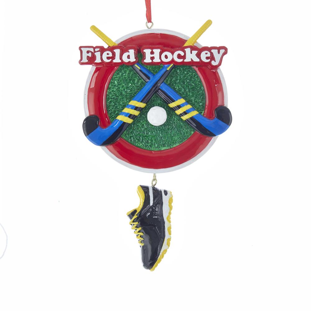 Kurt Adler Field Hockey With Shoe Dangle Ornament For Personalization, W8385