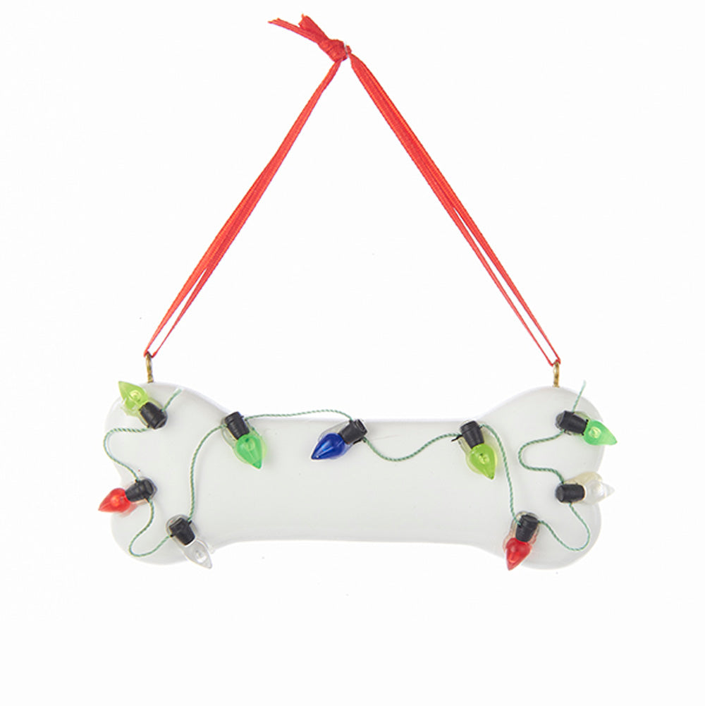 Dog Bone With Lights Ornament For Personalization