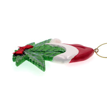 Cannabis Leaf With Santa Hat Ornament For Personalization
