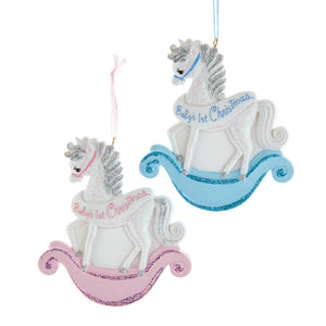 "Baby's 1st Christmas" Rocking Horse Ornament For Personalization