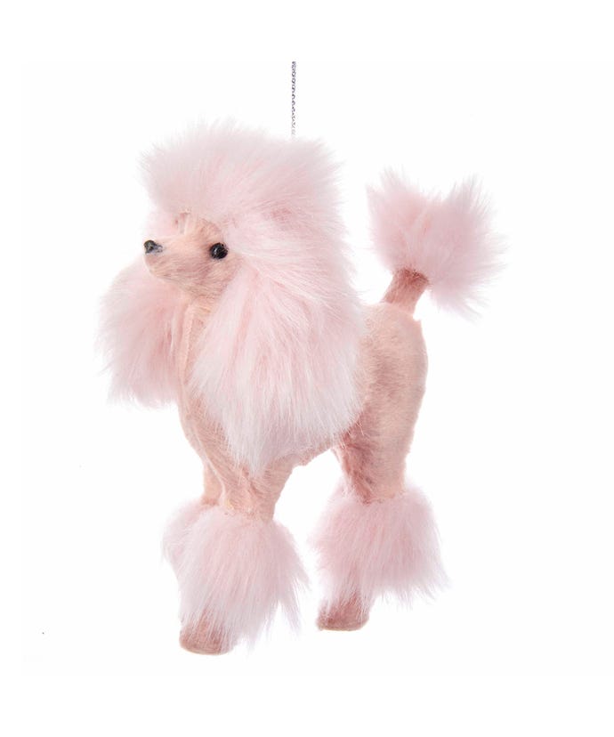 Plush Pink Poodle Dog Ornament, C4823