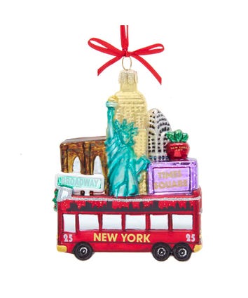 New York Glass Tour Bus Ornament, C7599