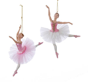 Pink Ballerina Ornaments, 2 Assorted