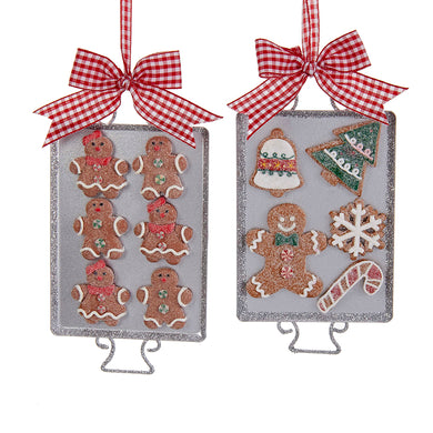 Gingerbread Cookie On Metal Tray Ornament, D2741
