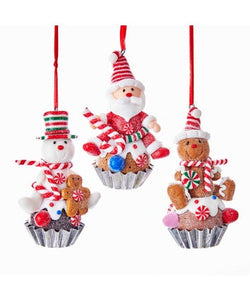 Gingerbread Cupcake Ornaments, 3 Assorted